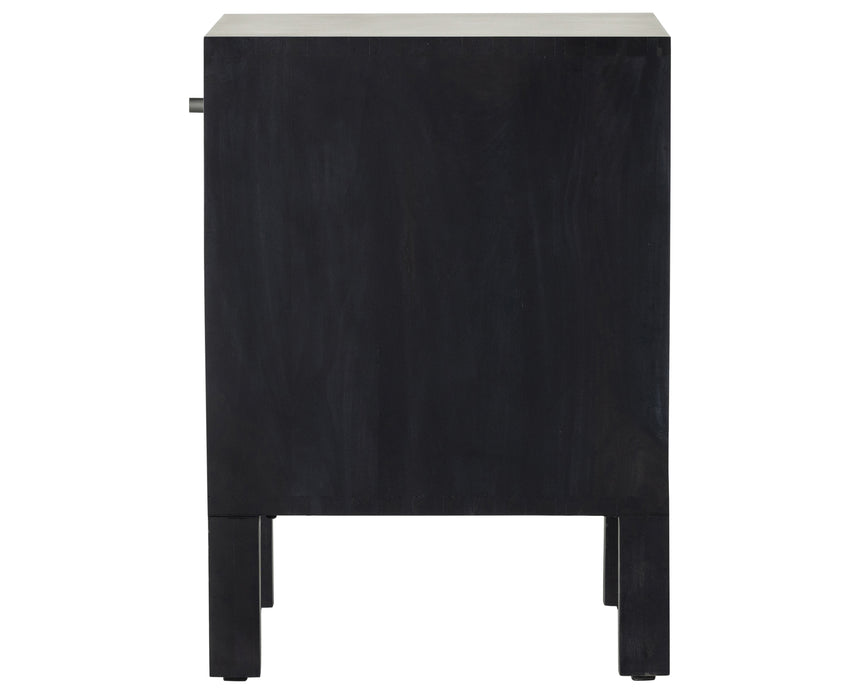 Black Wash Poplar with Natural Iron | Isador Nightstand | Valley Ridge Furniture