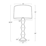 Crew Walnut Buffet Lamp (Black Shade)