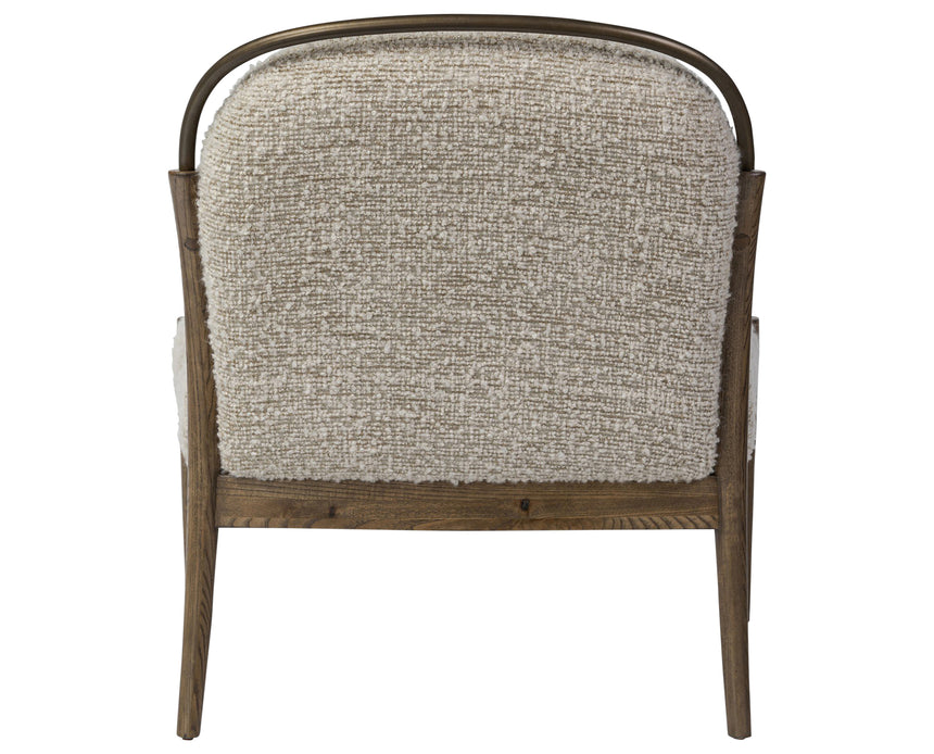 Ivan Stone Fabric and Amber Ash with Brushed Brass Iron | Demi Chair | Valley Ridge Furniture