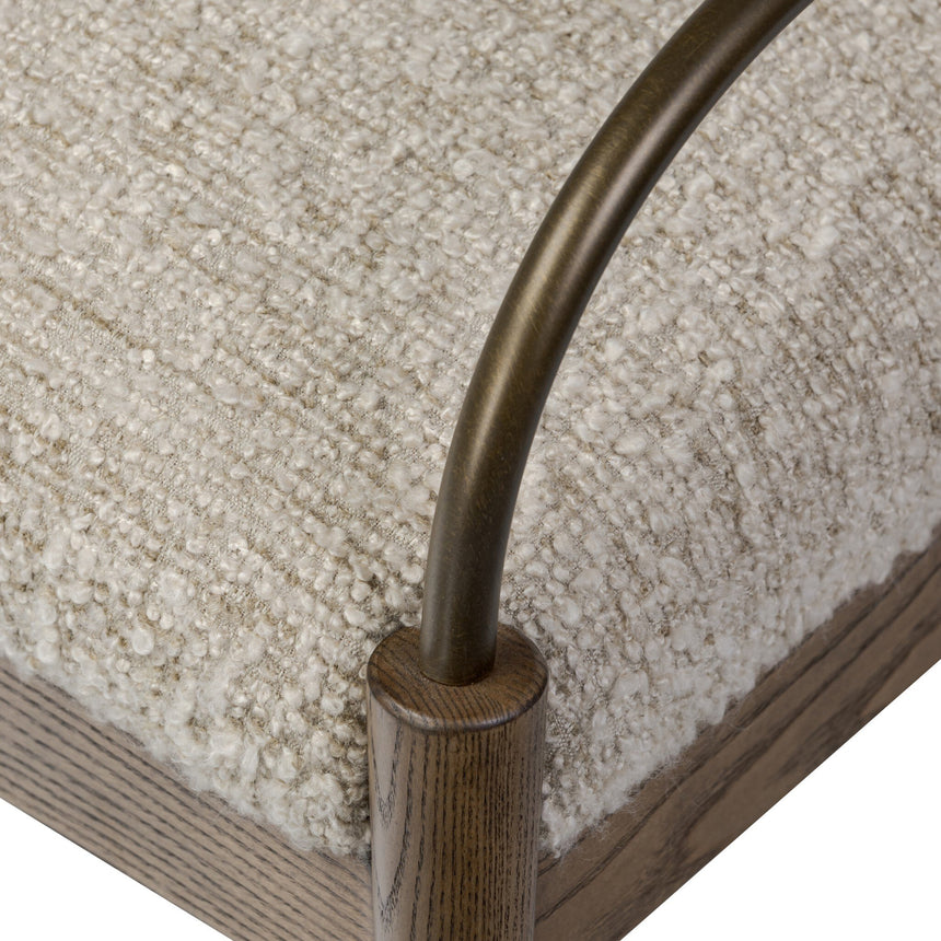 Ivan Stone Fabric and Amber Ash with Brushed Brass Iron | Demi Chair | Valley Ridge Furniture