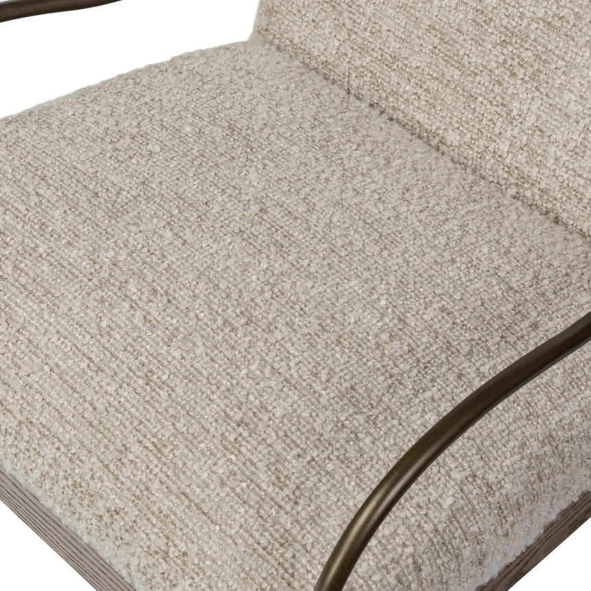 Ivan Stone Fabric and Amber Ash with Brushed Brass Iron | Demi Chair | Valley Ridge Furniture