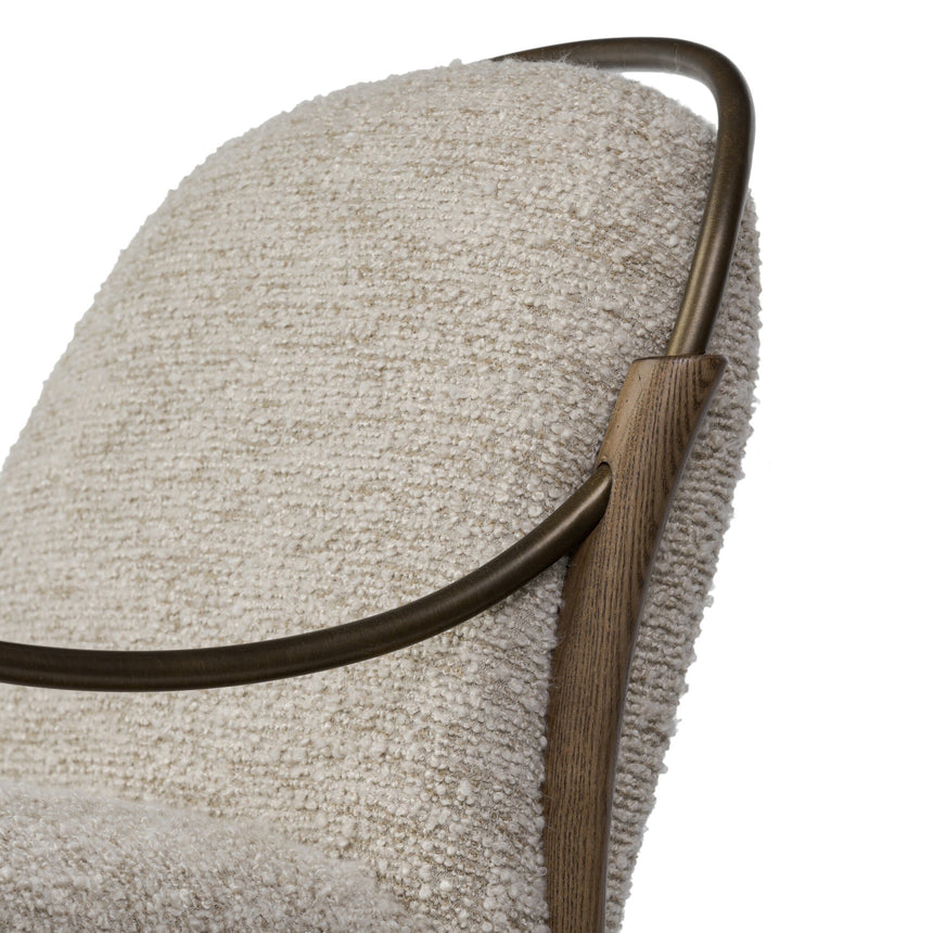 Ivan Stone Fabric and Amber Ash with Brushed Brass Iron | Demi Chair | Valley Ridge Furniture