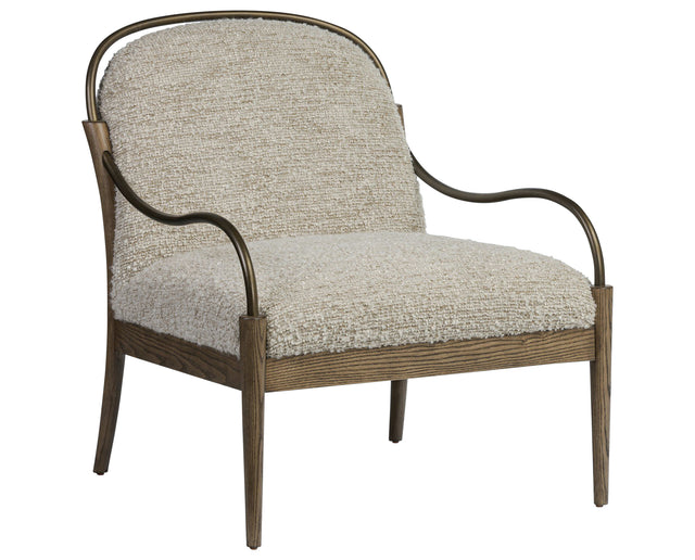 Ivan Stone Fabric and Amber Ash with Brushed Brass Iron | Demi Chair | Valley Ridge Furniture