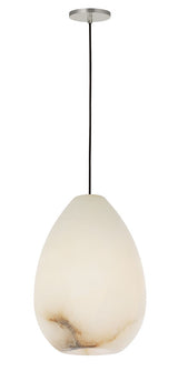 Alina One Light Pendant — 6.80", Alabaster