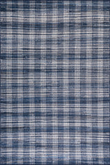 Denim Plaid Machine Washable Rug