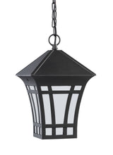 Herrington 12" Hanging Lantern — Etched / White Inside