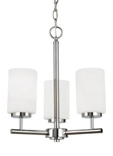 Oslo Three Light Chandelier — Cased Opal Etched