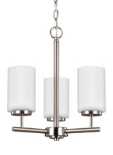Oslo Three Light Chandelier — Cased Opal Etched