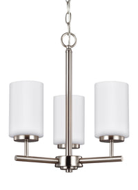 Oslo Three Light Chandelier — Cased Opal Etched