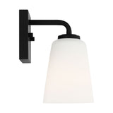 Miles One Light Bath — Etched white glass