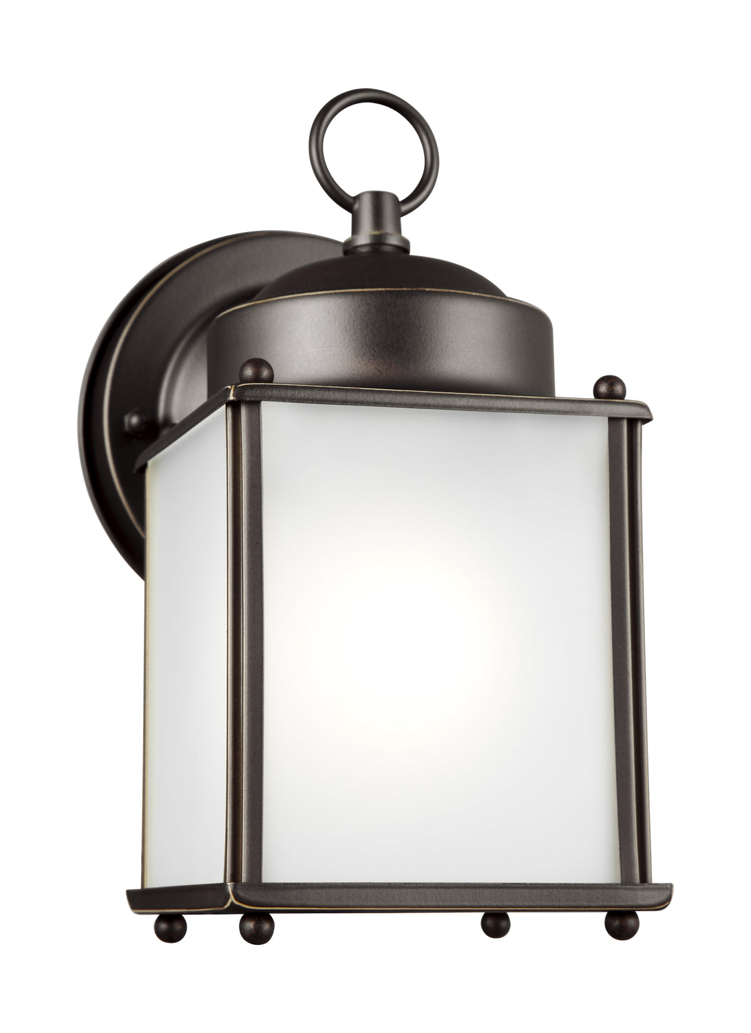 New Castle Small Outdoor Wall Lantern — Satin Etched