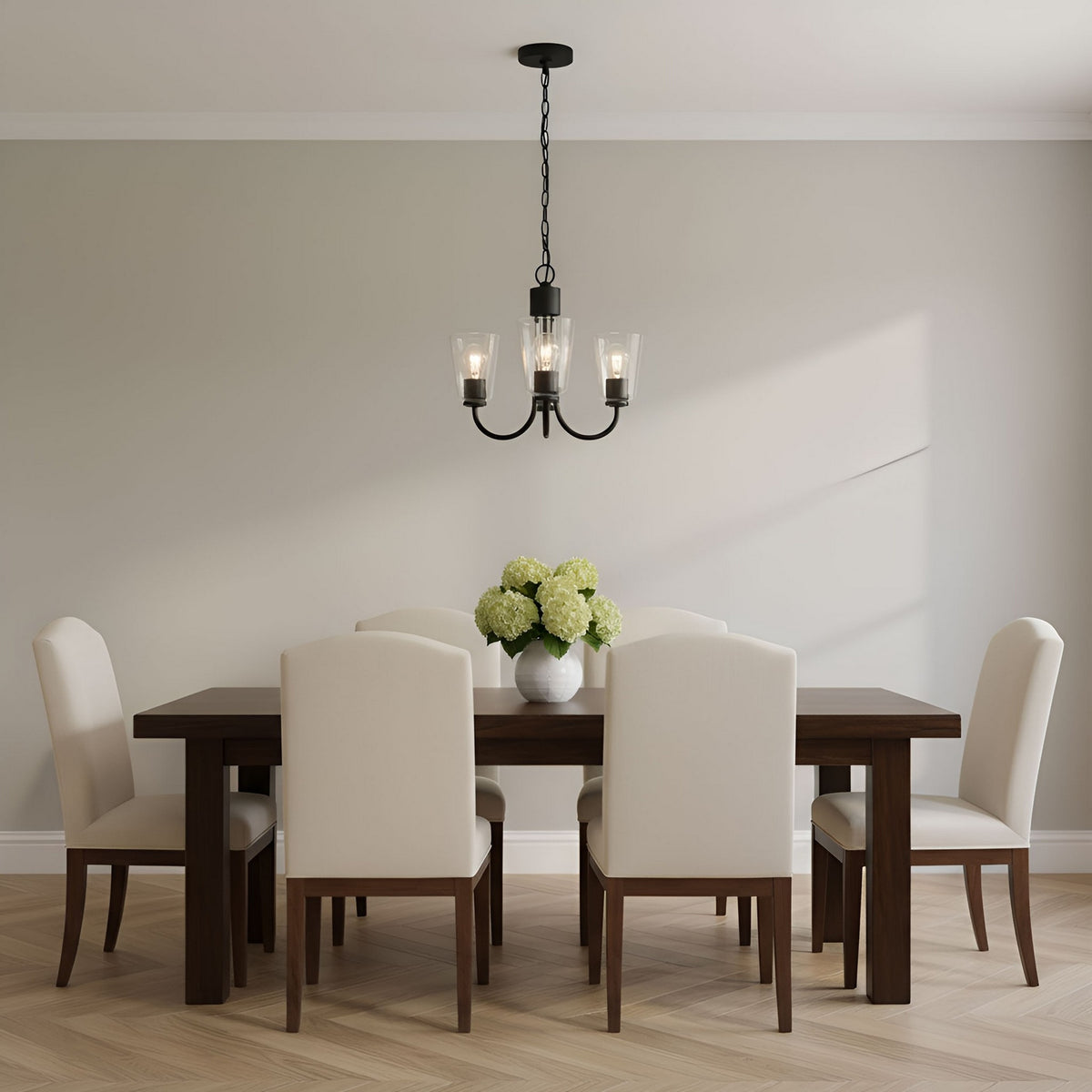 Miles Three Light Chandelier — Clear
