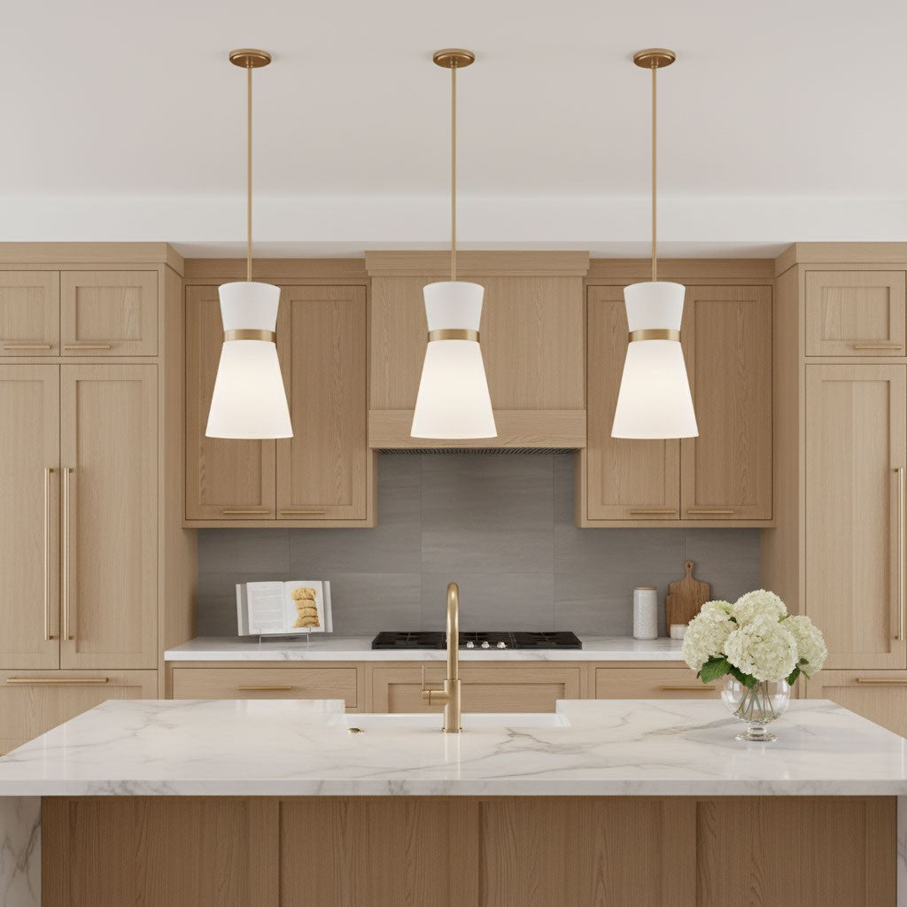 One Light Pendant — 16.50", White