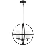 Alturas Three Light Chandelier — Etched / White Inside