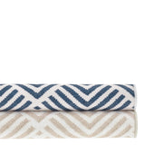 Dash & Albert Cleo Machine Washable Rug in Navy and Wilderness Cement, rolled stack