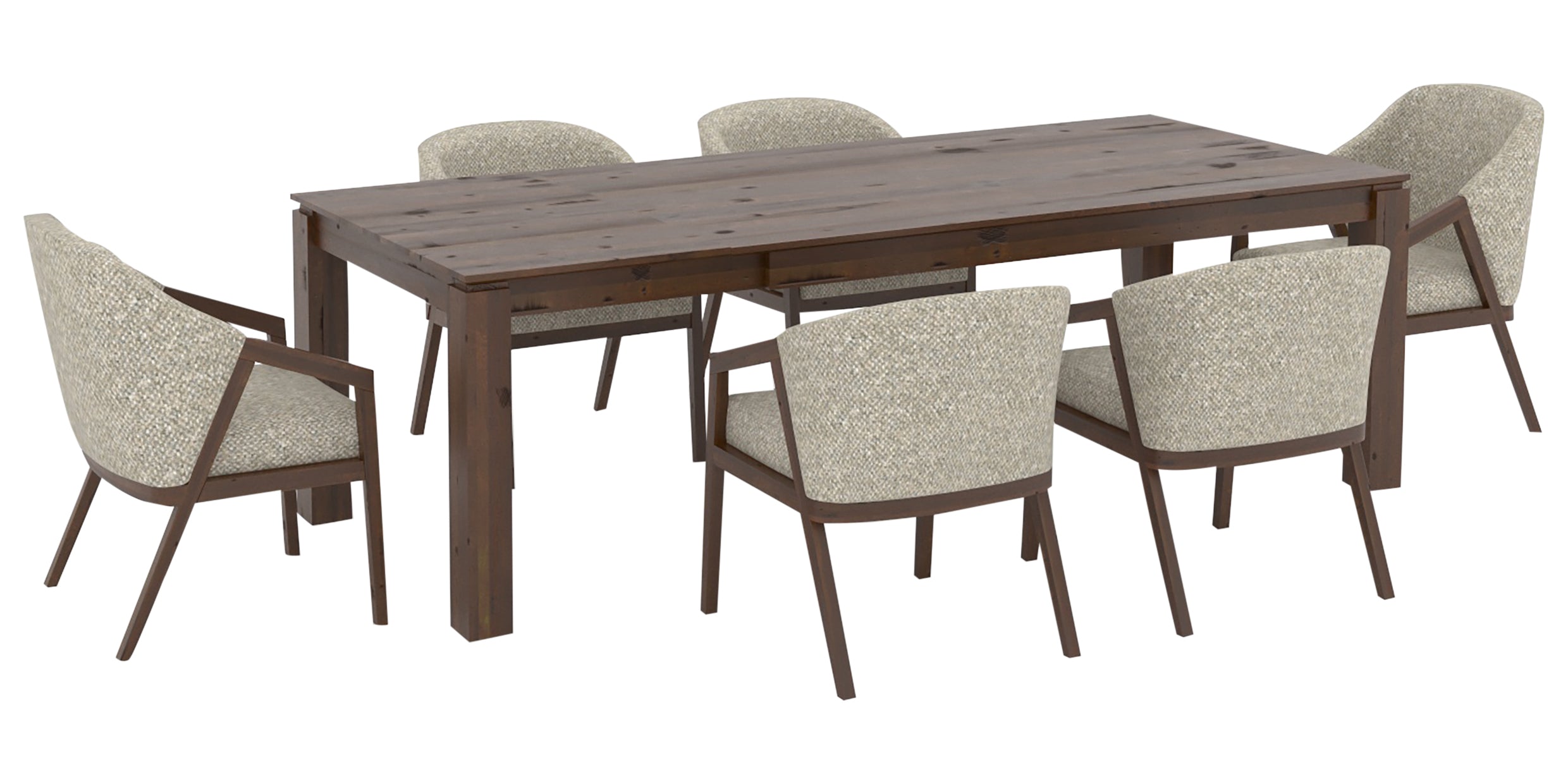 Cognac Washed Birch with Rustic Finish and FB Alta Fabric | Canadel Loft 4072 Dining Set - Floor Model | Valley Ridge Furniture