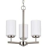 Oslo Three Light Chandelier — Cased Opal Etched