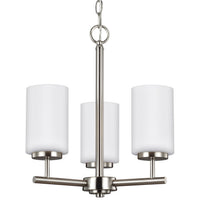 Oslo Three Light Chandelier — Cased Opal Etched