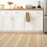 Dash & Albert Arbor Machine Washable Rug in Natural, kitchen setting