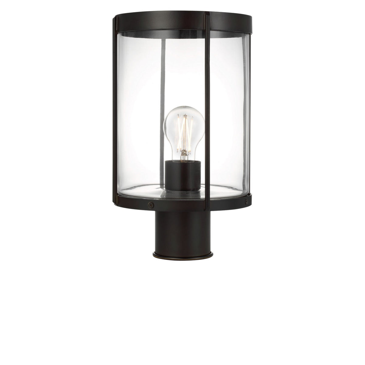 Luning 13 One Light Outdoor Post Lantern — Clear Glass