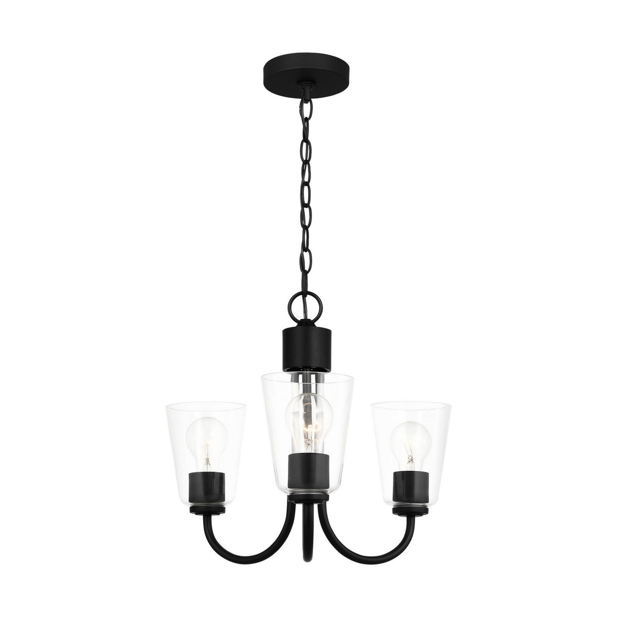 Miles Three Light Chandelier — Clear