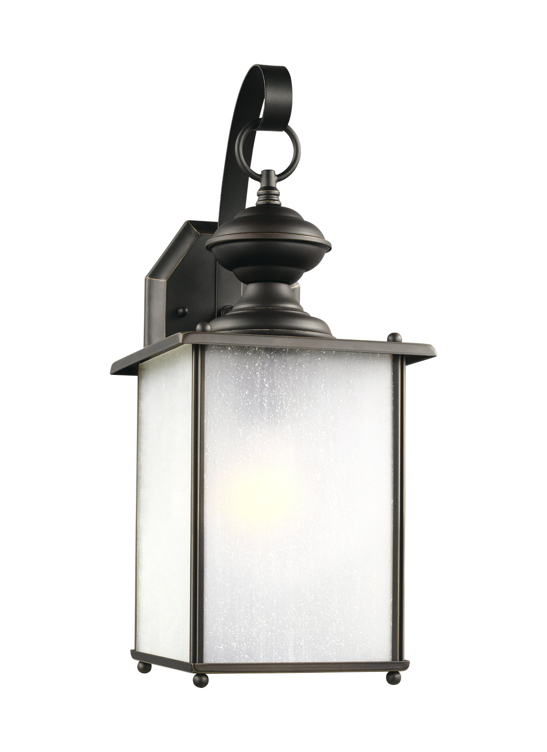 Jamestowne One Light Outdoor Wall Lantern — 17.00", Frosted Seeded