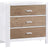 White Brushed Oak with Natural Oak | Rustico Moderno 3 Drawer Dresser | Valley Ridge Furniture