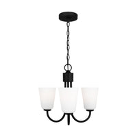 Miles Three Light Chandelier — Etched white