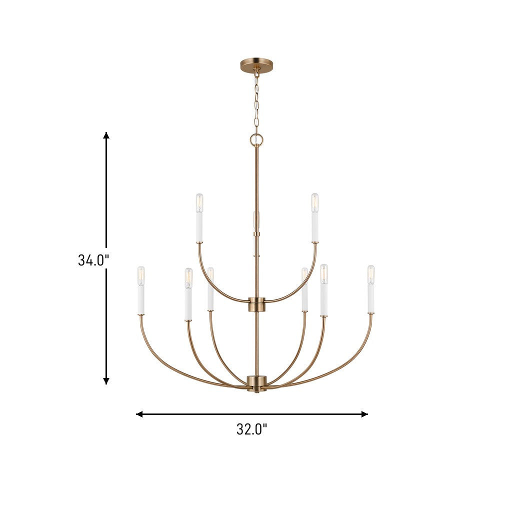 Nine Light Chandelier — 34.00", 40 W