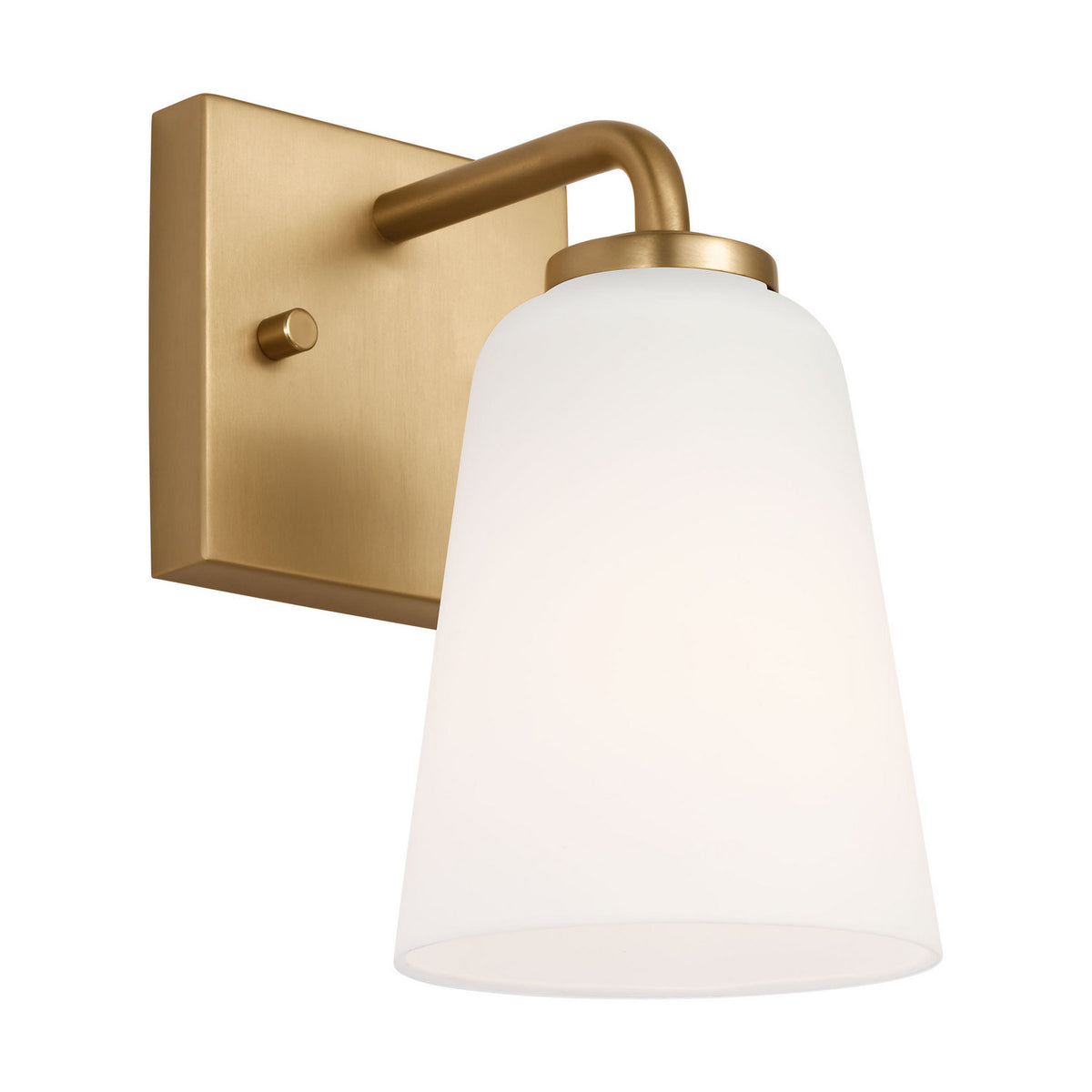 Miles One Light Bath — Etched white glass