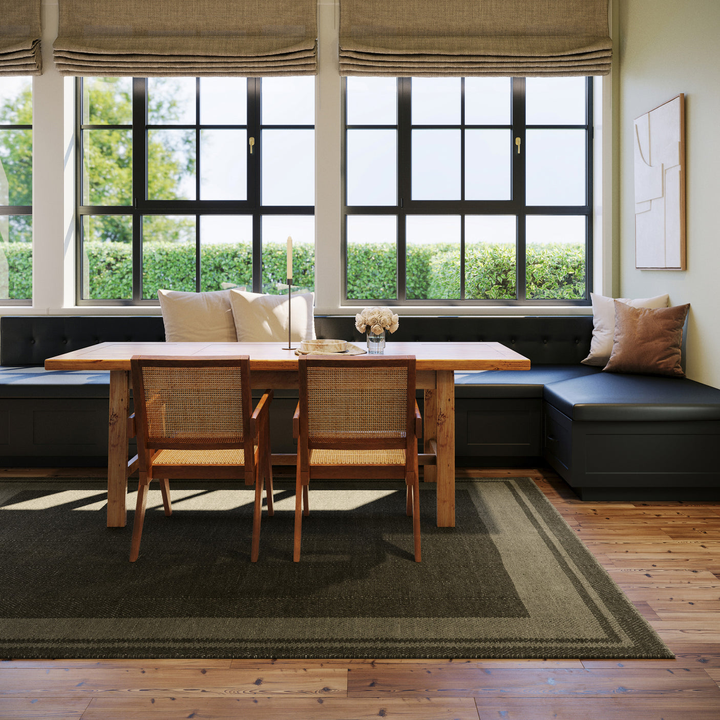 Nate Berkus Canon Bordered Wool Cozy Area Rug