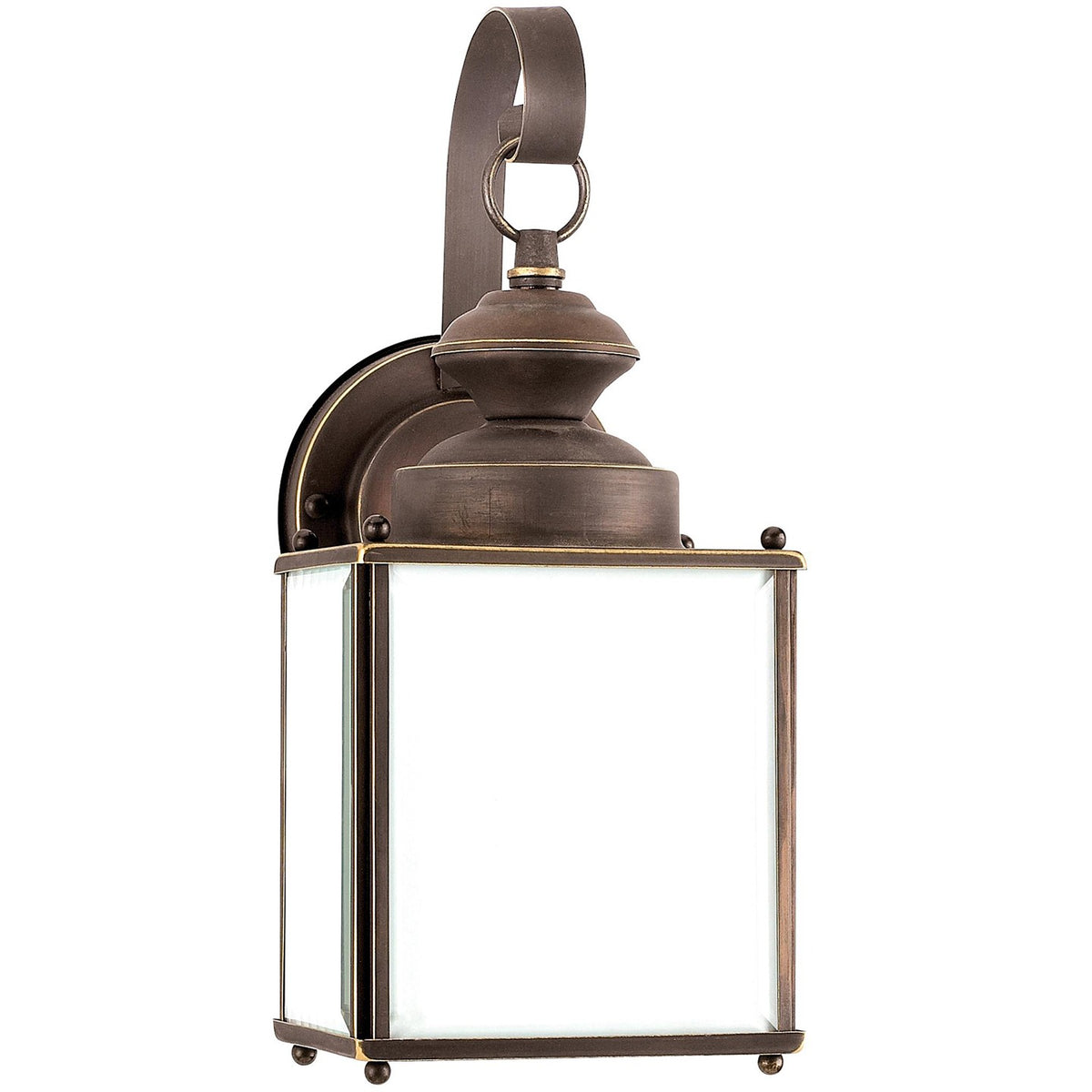 One Light Outdoor Wall Lantern — 12.50", Etched White Tiffany