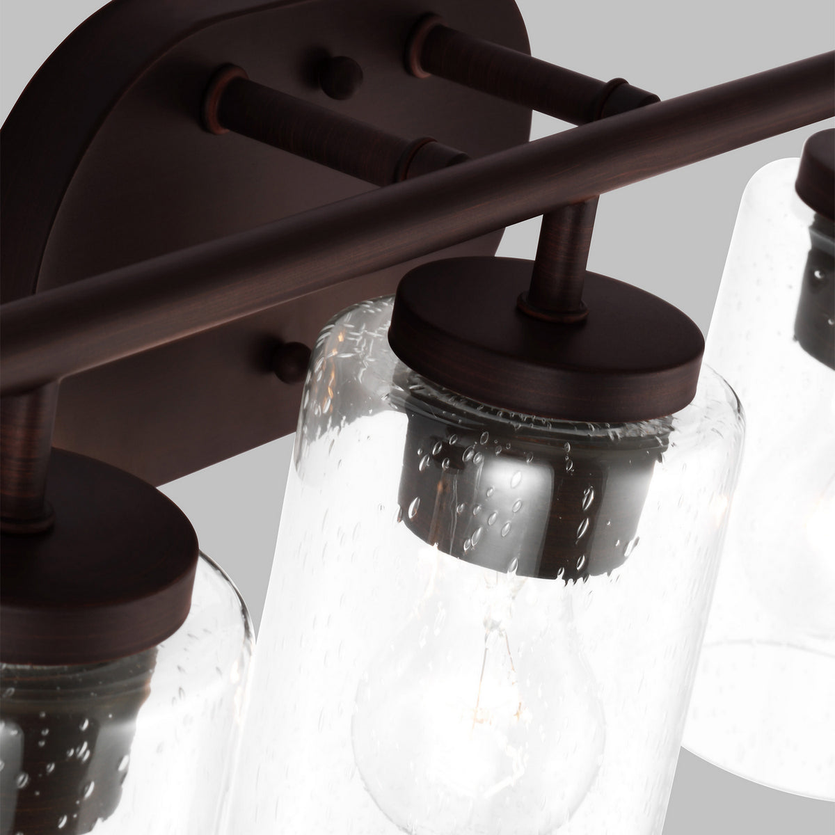 Oslo 3-Light Bath Sconce — Clear Seeded