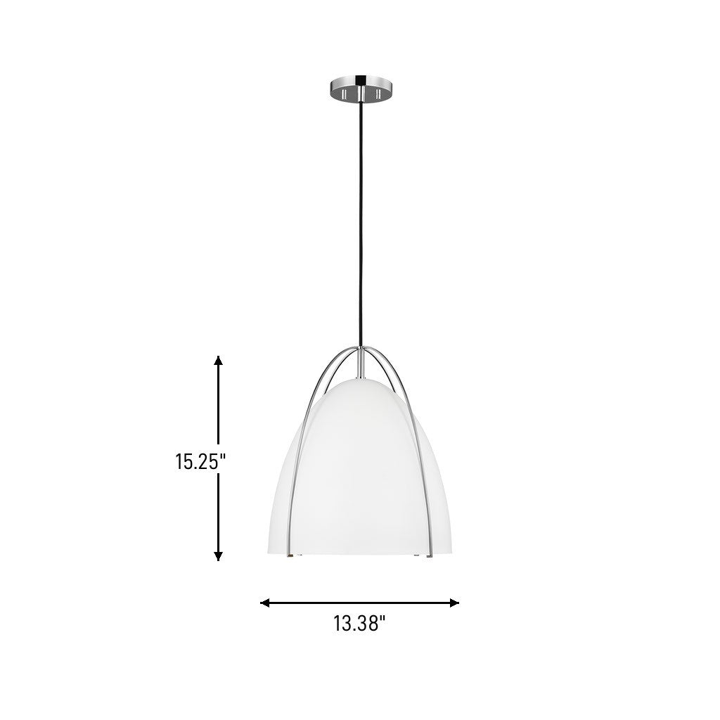 Norman Medium Pendant — Matte White, 75 W