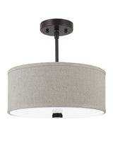 Two Light Semi-Flush Convertible Pendant