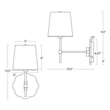 Mia One Light Wall Sconce