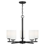 Oslo Five Light Chandelier — Cased Opal Etched