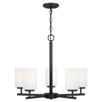 Oslo Five Light Chandelier — Cased Opal Etched