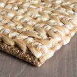Dash & Albert Jute Handwoven Rug in Natural, corner detail