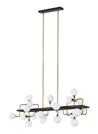 Viaggio 25 Light Linear Chandelier — White Glass
