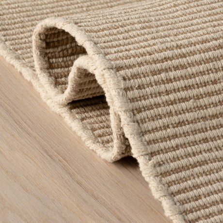 Dash & Albert Haverhill Handwoven Cotton Rug in Natural, folded