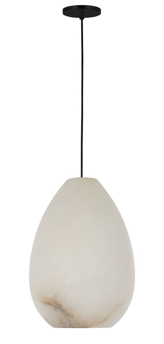 Alina One Light Pendant — 6.80", Alabaster