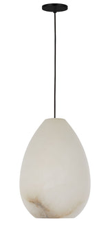 Alina One Light Pendant — 6.80", Alabaster