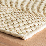 Dash & Albert Wave Woven Sisal Rug in Sand, corner detail