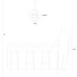 Alturas Nine Light Chandelier — Etched / White Inside