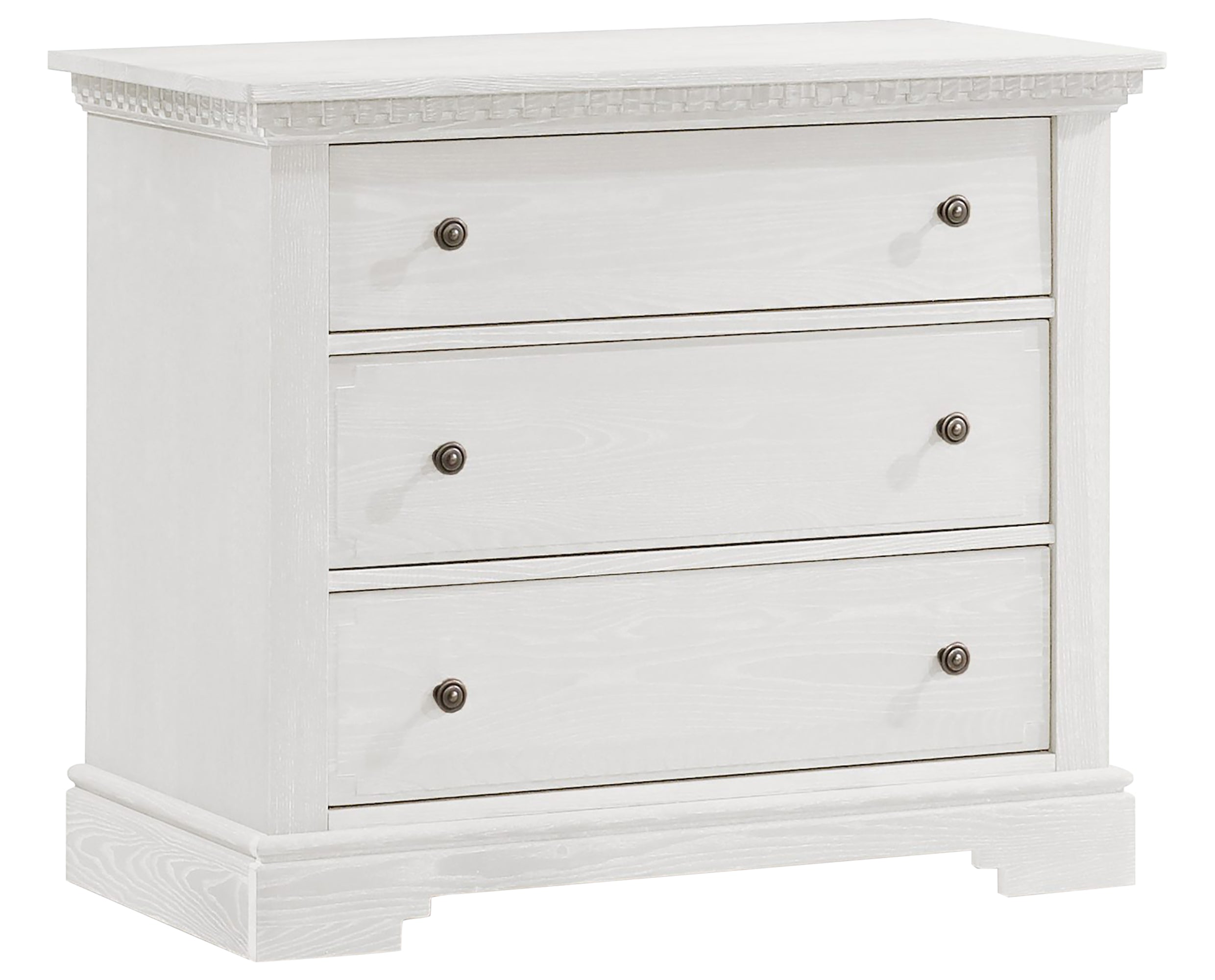 White Brushed Oak | Ithaca 3 Drawer Dresser | Valley Ridge Furniture