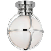 Gracie 10" Captured Globe Flush Mount with White Glass