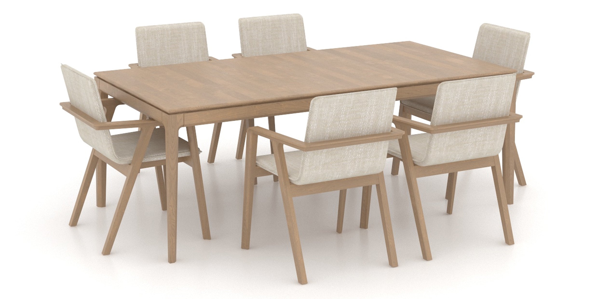 Caramel Washed Birch with Matte Finish and FT InsideOut Fabric | Canadel Downtown 4080 Dining Set | Valley Ridge Furniture