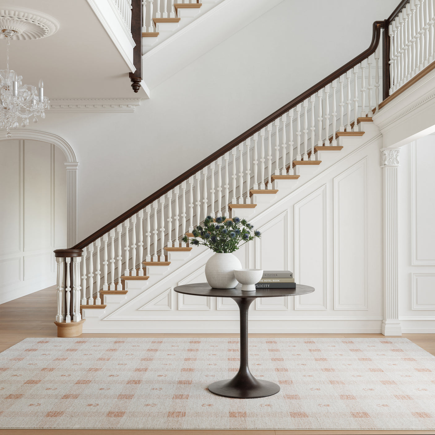 Elenica Modern Plaid Machine Washable Rug