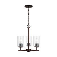 Oslo Three Light Chandelier — Clear Seeded